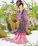 Click/tap for more details of Lotus Garden (cross stitch) by Kustom Krafts