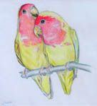 Click for more details of Love Birds (watercolour pencil) by Julie Peden