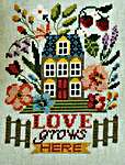 Click/tap for more details of Love Grows Here (cross stitch) by Tiny Modernist