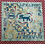 Click/tap for more details of Love My Dog Quaker (cross stitch) by Romy's Creations