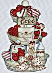 Click/tap for more details of Love on Platter (cross stitch) by Les Petites Croix de Lucie
