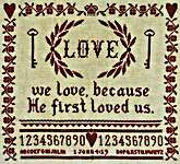 Click for more details of Love Sampler (cross stitch) by Artful Offerings