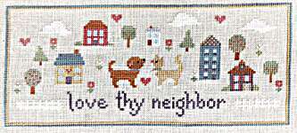 Click for more details of Love Thy Neighbor (cross stitch) by Sweet Wing Studio