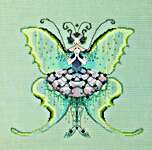 Click for more details of Luna Moth (cross stitch) by Nora Corbett
