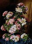 Click/tap for more details of Lush Peonies (cross stitch) by Merejka