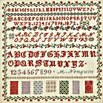 Click for more details of M Nenquin 1872 (cross stitch) by Hands Across the Sea Samplers