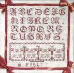 Click/tap for more details of M. Pillet An Antique French Sampler (cross stitch) by Kathy Barrick
