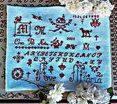 Click/tap for more details of Maggio Di Rose (cross stitch) by Lilli Violette