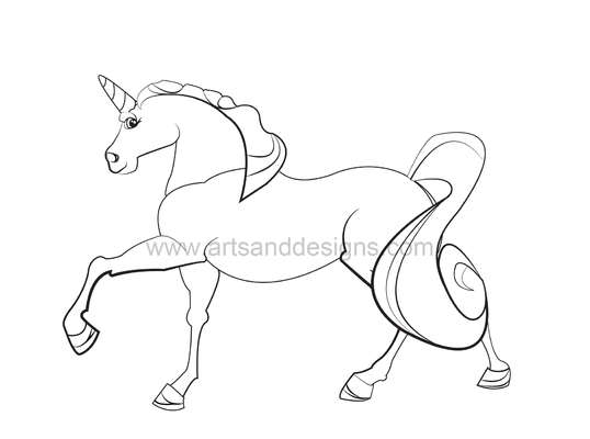 Click for more details of Magical Unicorn Digital Stamp - Black (digital downloads) by Julie Lynes