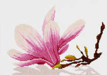 Click for more details of Magnolia Twig with Flower (cross stitch) by Lanarte