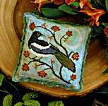 Click/tap for more details of Magpie and the Moon (cross stitch) by The Blue Flower