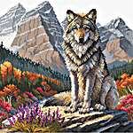 Click/tap for more details of Majestic Wolf (cross stitch) by AVA Stitch