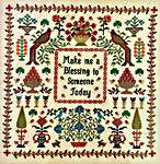 Click/tap for more details of Make Me a Blessing (cross stitch) by Monticello Stitches