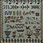 Click/tap for more details of Manon's Garden (cross stitch) by Mojo Stitches