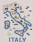 Click for more details of Map of Italy (cross stitch) by Sue Hillis Designs