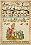 Click/tap for more details of Margaret Beattie 1866 (cross stitch) by Hands Across the Sea Samplers