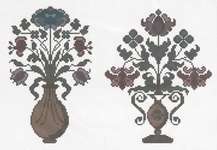 Click/tap for more details of Margaritha's Flower Jugs (cross stitch) by Works by ABC