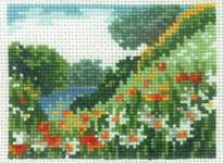 Click/tap for more details of Marguerite Meadow (cross stitch) by Permin of Copenhagen