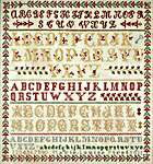 Click/tap for more details of Marie Louise Piret 1911 (cross stitch) by Hands Across the Sea Samplers