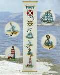 Click/tap for more details of Maritime Bell Pull (cross stitch) by Permin of Copenhagen