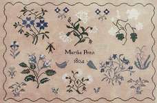 Click/tap for more details of Martha Pettit 1804 (cross stitch) by Queenstown Sampler Designs