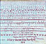 Click/tap for more details of Mary Purdye 1815 Sampler (cross stitch) by The Wishing Thorn