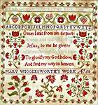 Click for more details of Mary Wigglesworth 1812 (cross stitch) by Hands Across the Sea Samplers