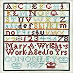 Click/tap for more details of Mary Wright 1887 (cross stitch) by Just Stitching Along