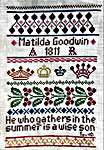 Click/tap for more details of Matilda Goodwin 1811 (cross stitch) by Sampler Nostalgia