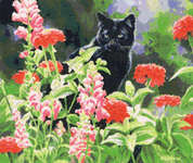 Click for more details of Max in the Zinnias (cross stitch) by Kustom Krafts