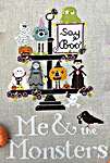 Click/tap for more details of Me and the Monsters Tiered Tray (cross stitch) by Madame Chantilly