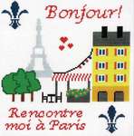 Click/tap for more details of Meet Me in Paris (cross stitch) by Imaginating