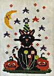 Click/tap for more details of Meow-O-Ween (cross stitch) by Stitches by Ethel