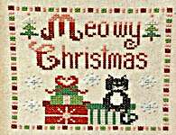 Click/tap for more details of Meowy Christmas (cross stitch) by Pickle Barrel Designs