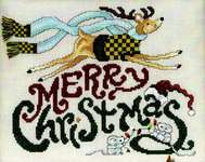 Click/tap for more details of Merry Christmas Reindeer & Mice (cross stitch) by Stoney Creek