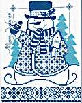 Click/tap for more details of Merry Winter Snowman (cross stitch) by Imaginating
