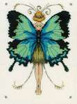 Click/tap for more details of Miss Goss Swallowtail (cross stitch) by Nora Corbett
