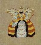 Click/tap for more details of Miss Queen Bee (cross stitch) by Nora Corbett