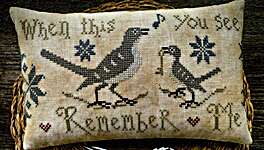 Click for more details of Mockingbird's Message Pinkeep (cross stitch) by Scattered Seed Samplers