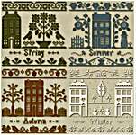 Click/tap for more details of Monochromatic Seasons (cross stitch) by Little House Needleworks