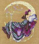Click/tap for more details of Moon Flowers (cross stitch) by Mirabilia Designs