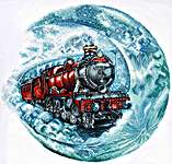 Click/tap for more details of Moon Train (cross stitch) by Andriana