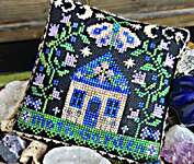 Click/tap for more details of Moonlit Cottage (cross stitch) by Quaint Rose Needlearts