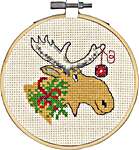 Click for more details of Moose and Christmas Ball (cross stitch) by Permin of Copenhagen