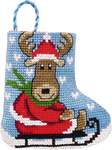 Click/tap for more details of Moose Mini Stocking (cross stitch) by Permin of Copenhagen