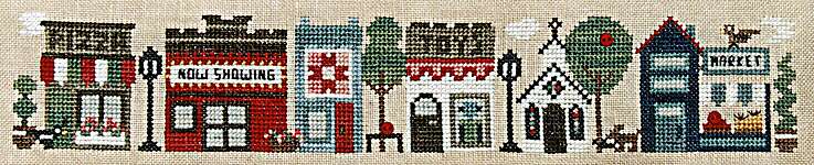 Click for more details of More Any Town Tiny Town (cross stitch) by Heart in Hand