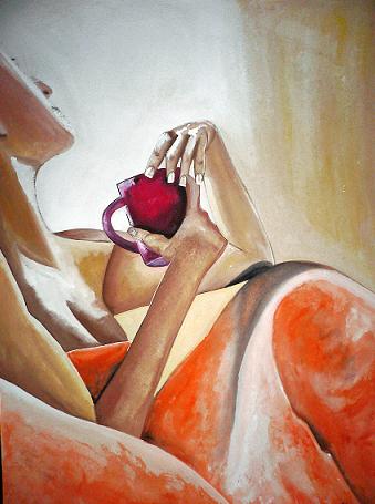 Click for more details of Morning Coffee (watercolour on paper) by Abhilasha Singh