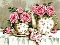 Click for more details of Morning Tea and Roses (cross stitch) by Luca - S