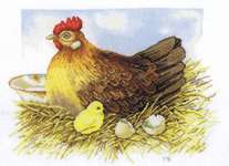 Click for more details of Mother Hen and Chick (cross stitch) by Marjolein Bastin