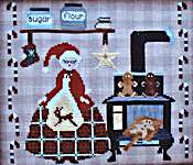 Click/tap for more details of Mrs. Claus Kitchen (cross stitch) by Thistles